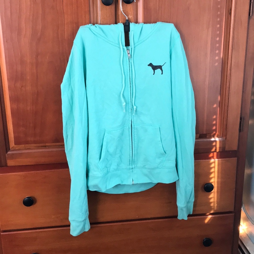 Blue PINK zip up hoodie